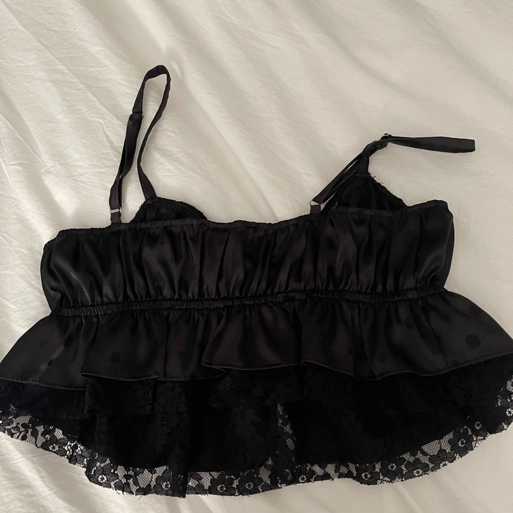 For love of lemons black lace tank - Picture 2 of 2